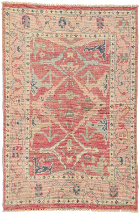 4 x 6 Colorful Pink Oushak Rug 80686