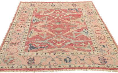 4 x 6 Colorful Pink Oushak Rug 80686