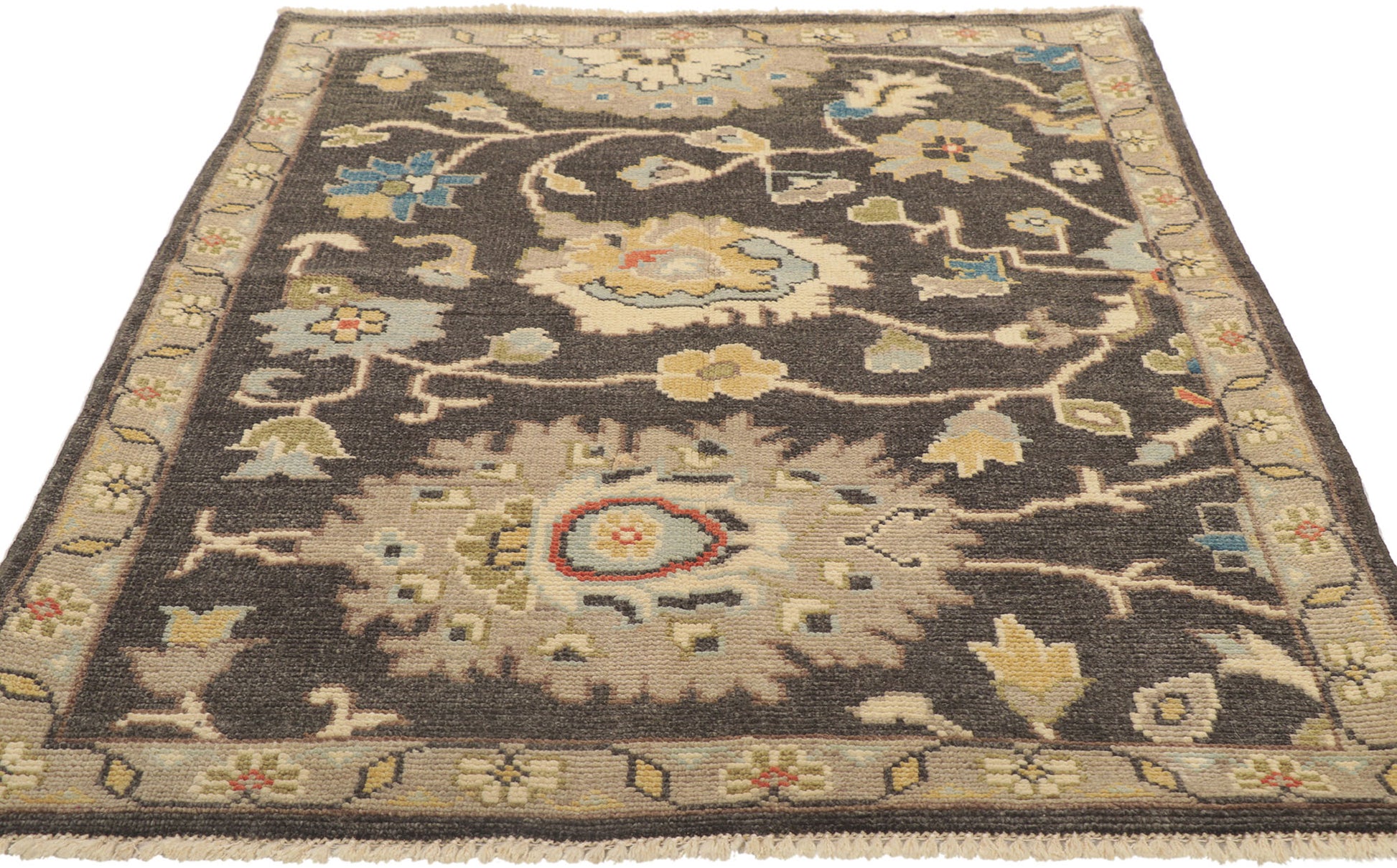4 x 6 Earth-Tone Oushak Rug 80688