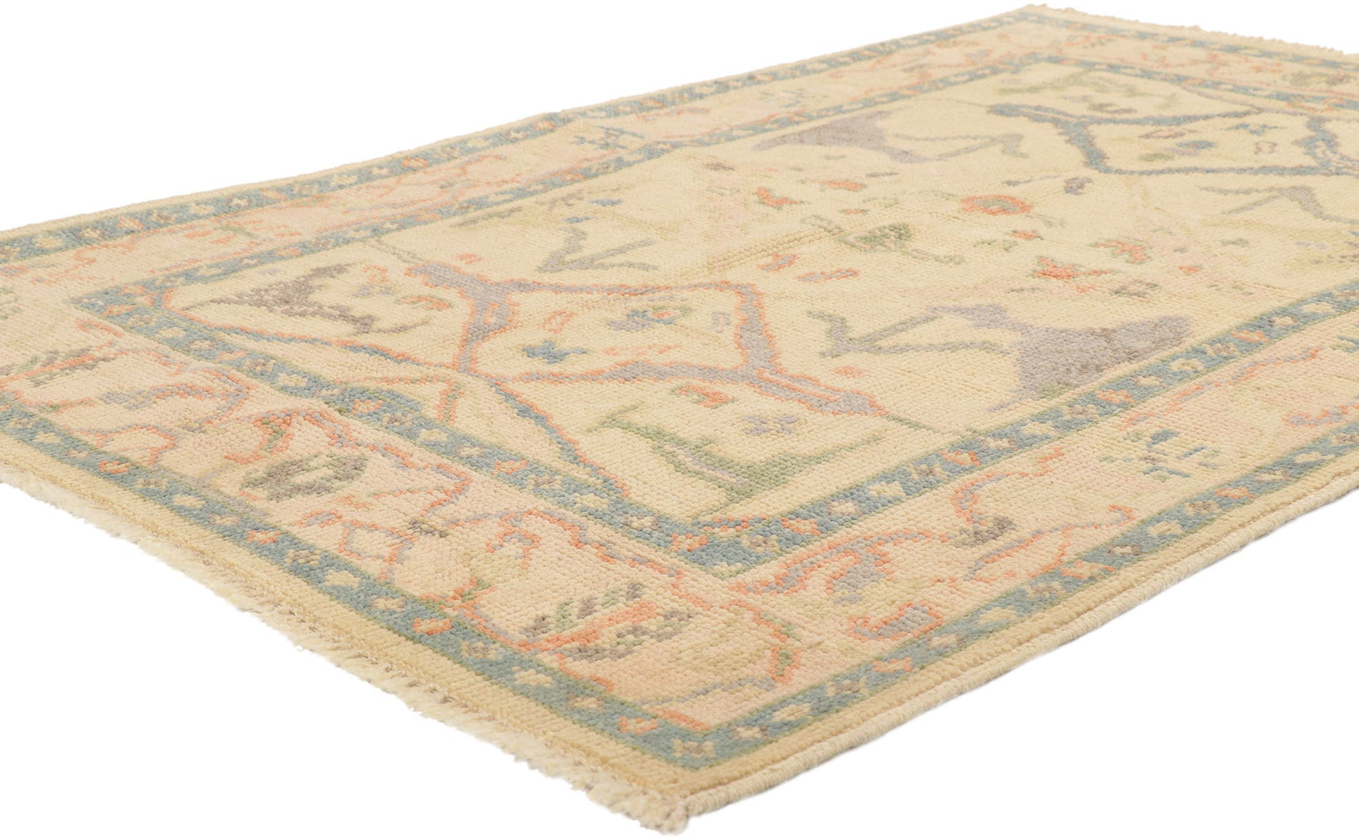 4 x 6 Contemporary Pastel Oushak Rug 80689