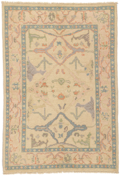 4 x 6 Contemporary Pastel Oushak Rug 80689