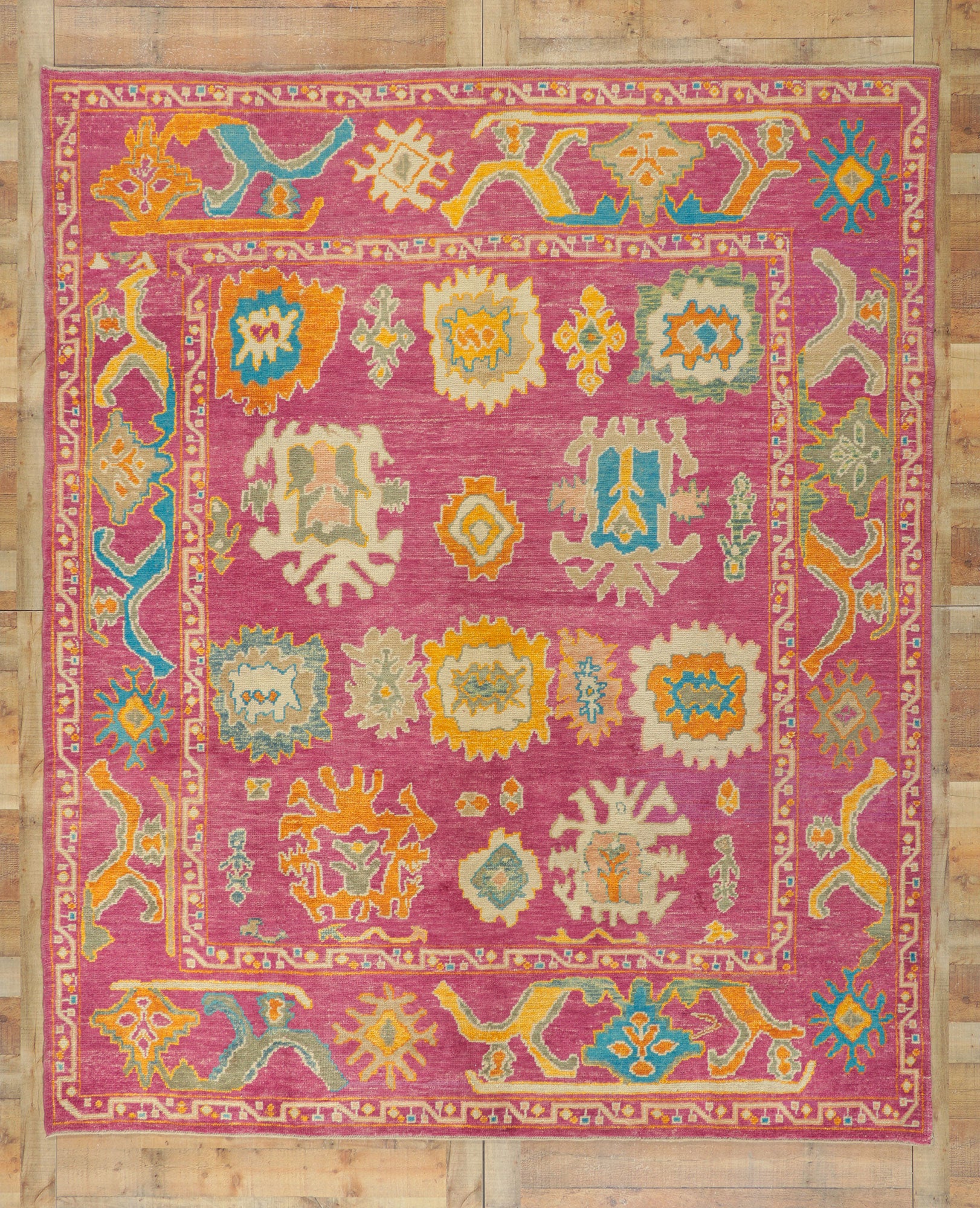 8 x 10 Colorful Turkish Oushak Rug 51891