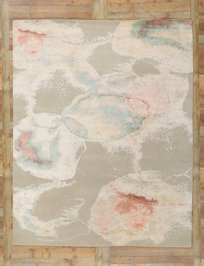 8 x 10 Contemporary Abstract Wool and Silk Rug 30865