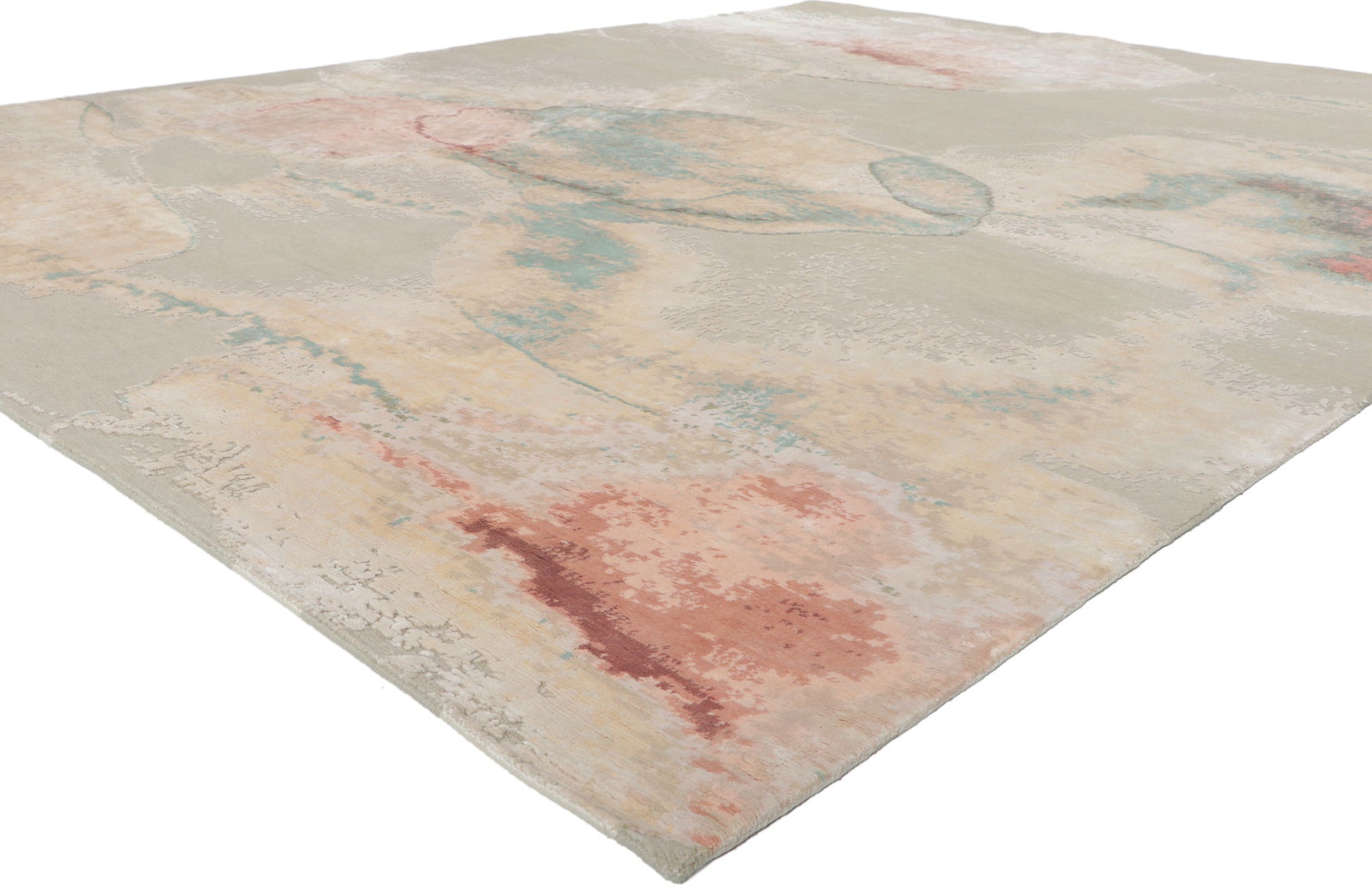 8 x 10 Contemporary Abstract Wool and Silk Rug 30865