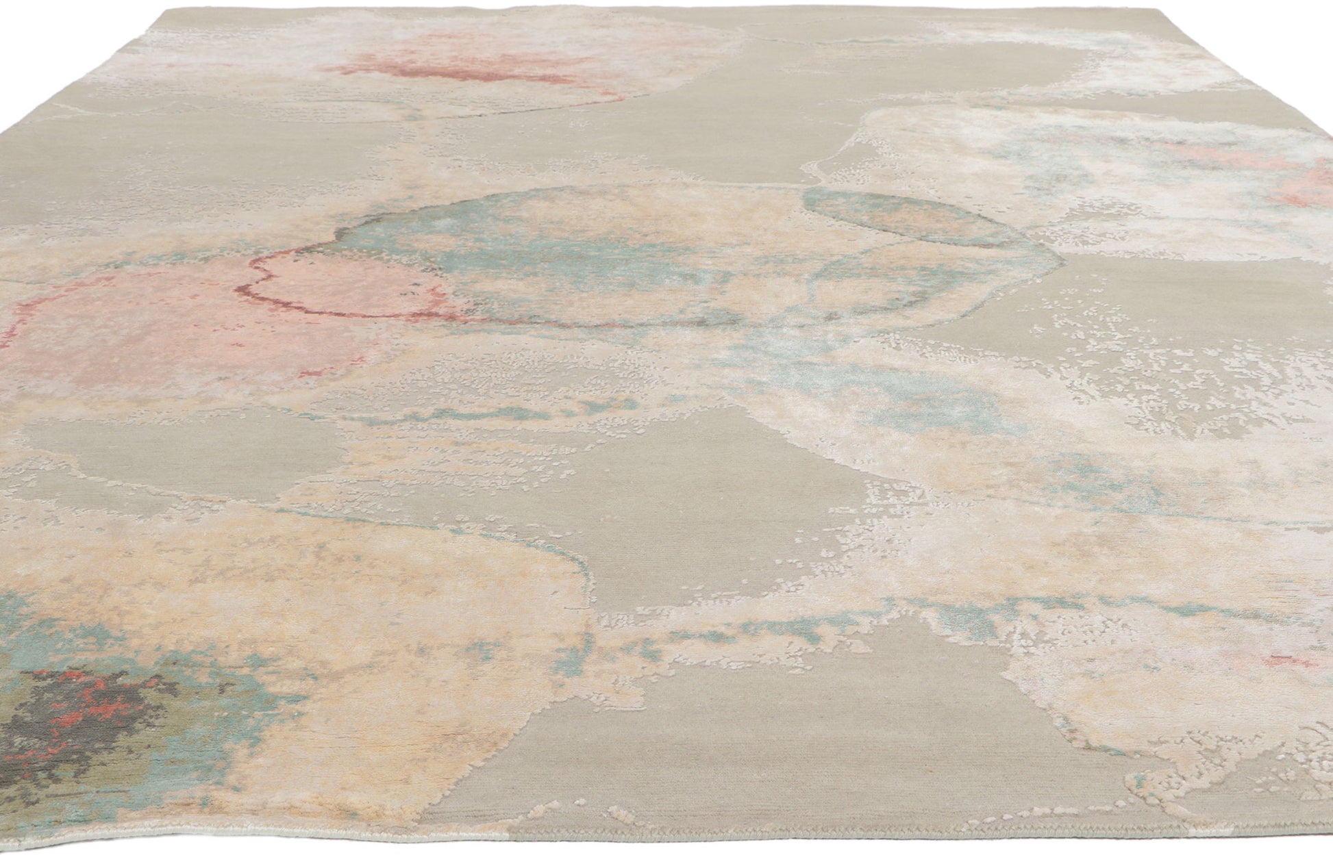 8 x 10 Contemporary Abstract Wool and Silk Rug 30865