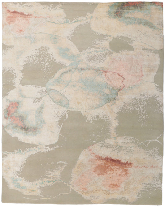 8 x 10 Contemporary Abstract Wool and Silk Rug 30865