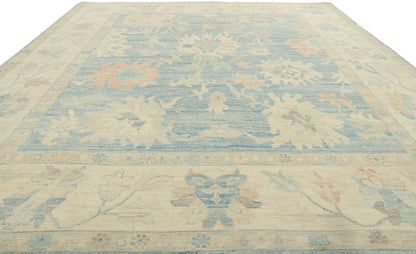 8 x 10 Colorful Blue Oushak Rug 80893