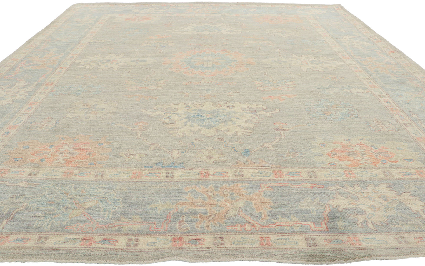 8 x 10 Colorful Pastel Oushak Rug 80894