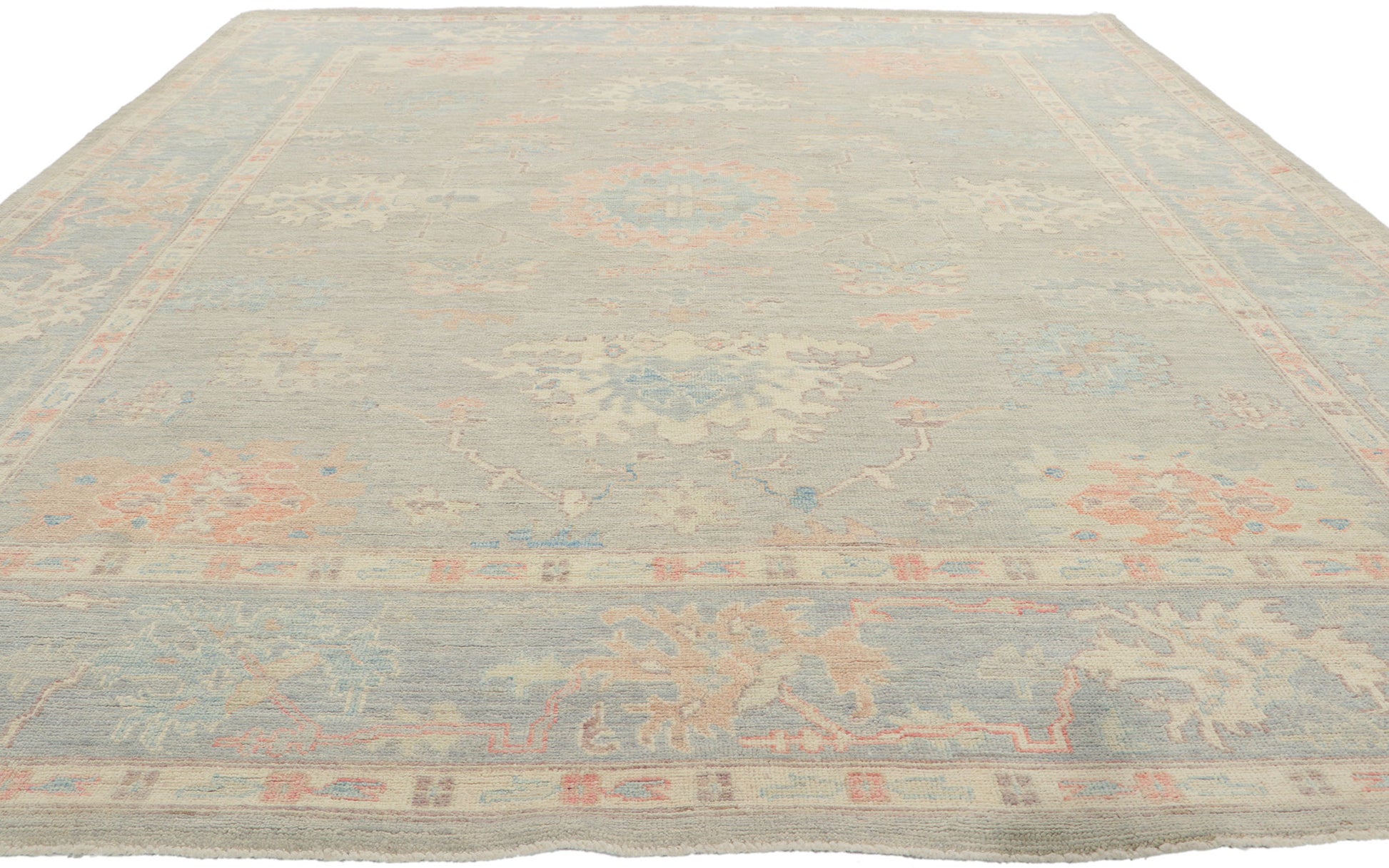 8 x 10 Colorful Pastel Oushak Rug 80894