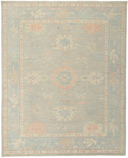 8 x 10 Colorful Pastel Oushak Rug 80894