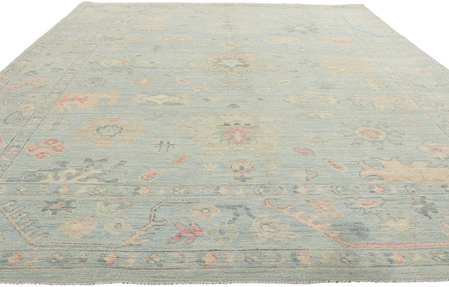 8 x 10 Colorful Pastel Oushak Rug 80895