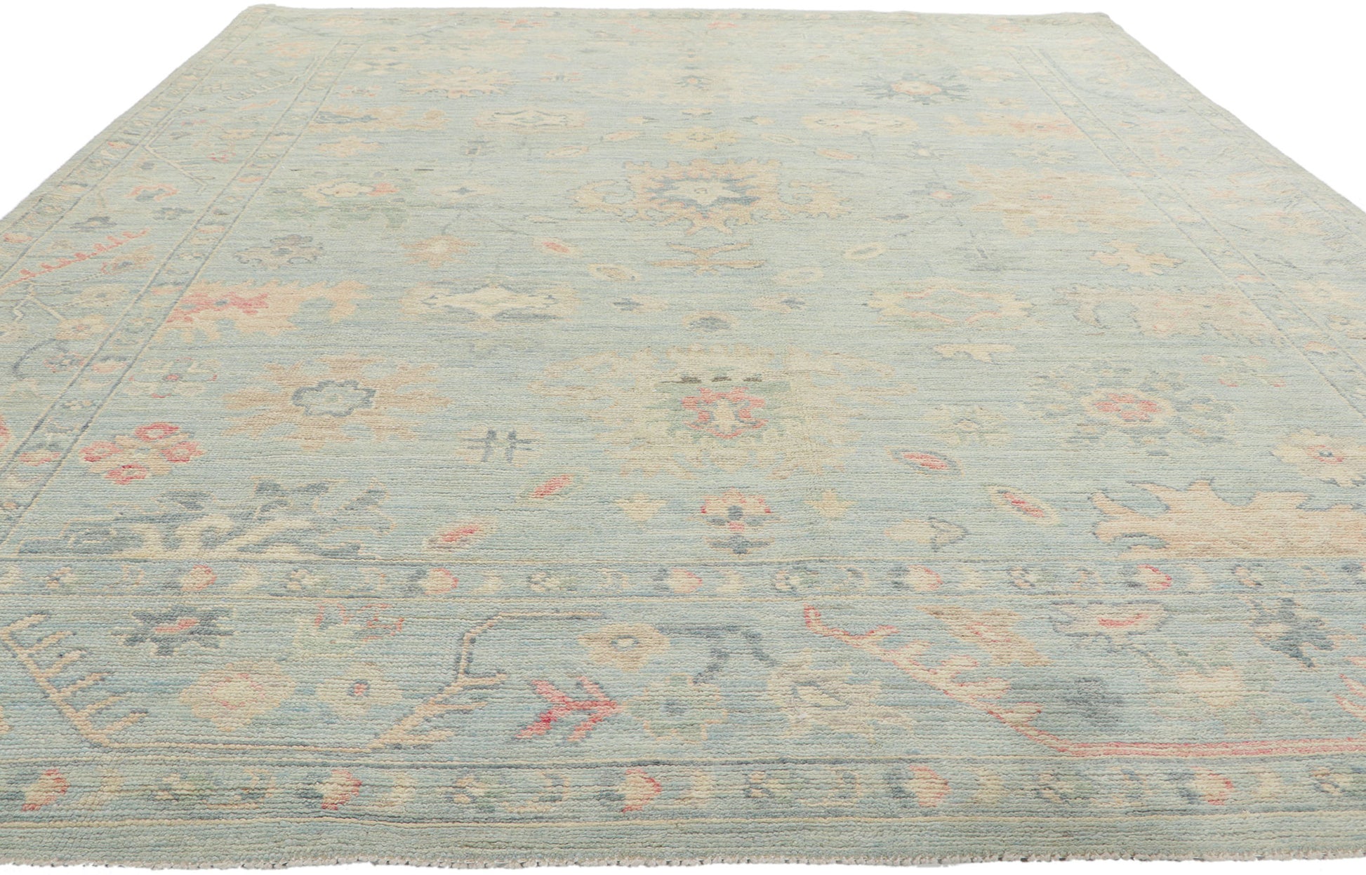 8 x 10 Colorful Pastel Oushak Rug 80895