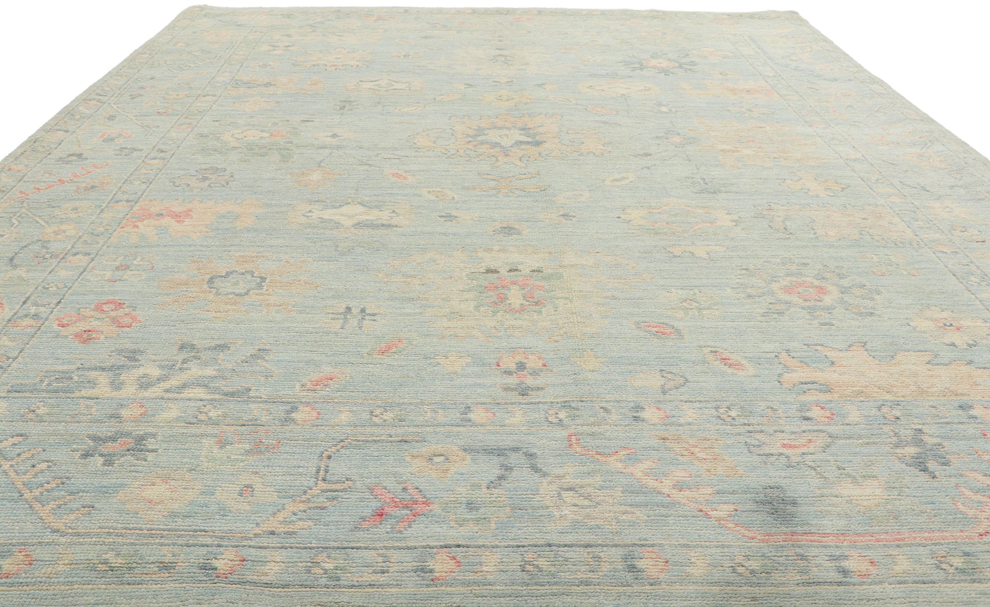 8 x 10 Colorful Pastel Oushak Rug 80895