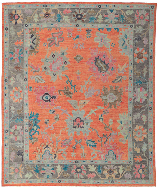 8 x 10 Colorful Oushak Rug 80898