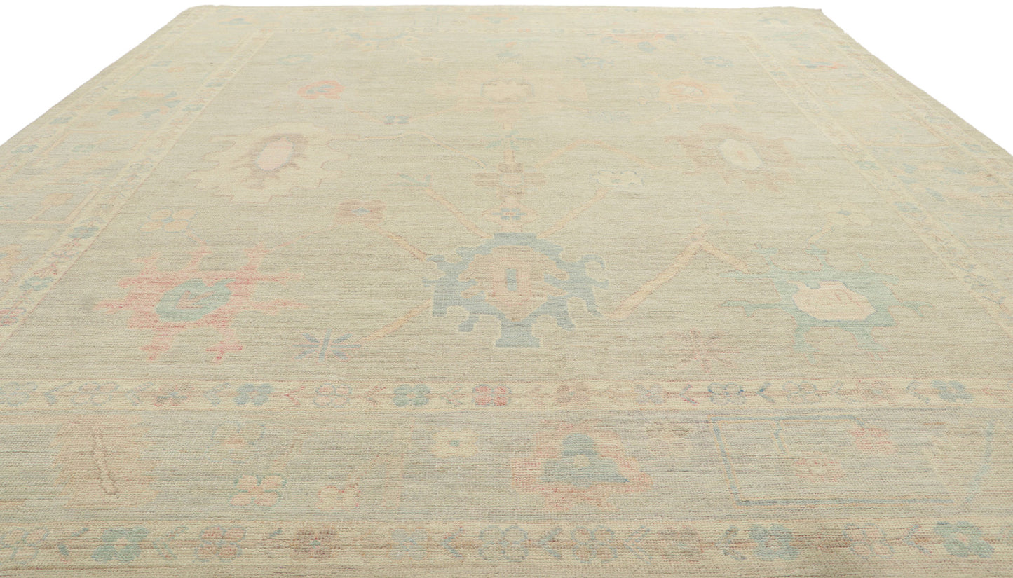 8 x 10 Colorful Pastel Oushak Rug 80899