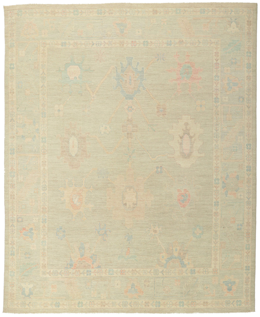 8 x 10 Colorful Pastel Oushak Rug 80899