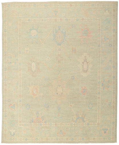 8 x 10 Colorful Pastel Oushak Rug 80899