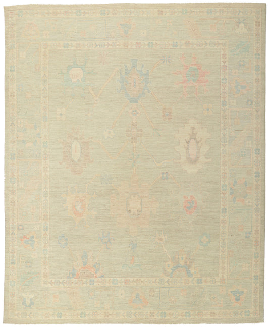 8 x 10 Colorful Pastel Oushak Rug 80899