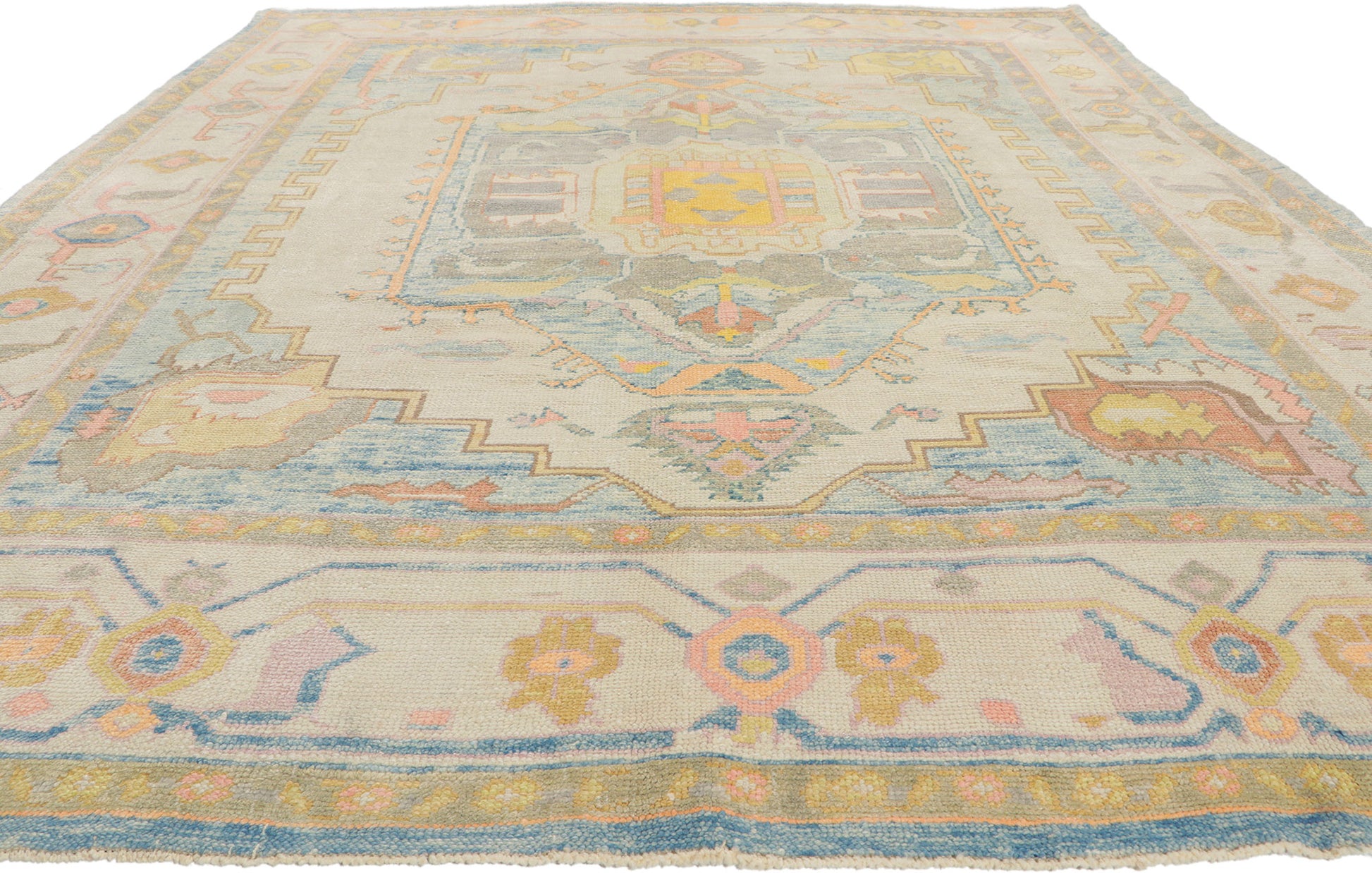 8 x 10 Colorful Turkish Oushak Rug 53798