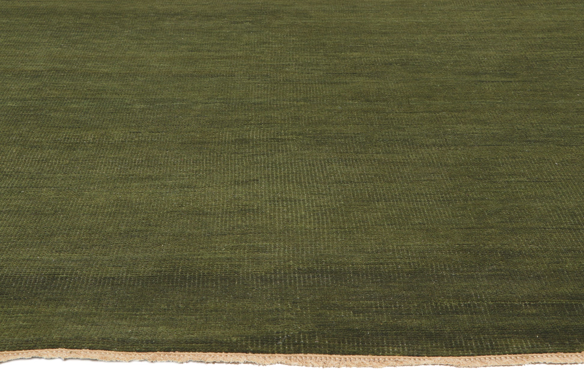 8 x 10 Solid Olive Green Modern Rug 30860