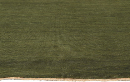 8 x 10 Solid Olive Green Modern Rug 30860