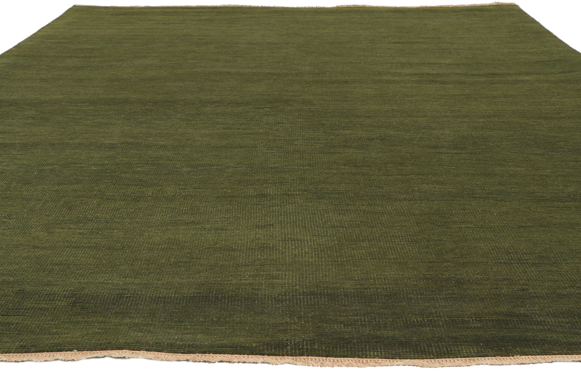 8 x 10 Solid Olive Green Modern Rug 30860