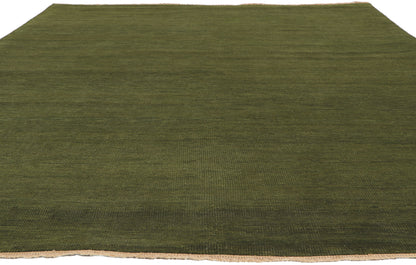 8 x 10 Solid Olive Green Modern Rug 30860