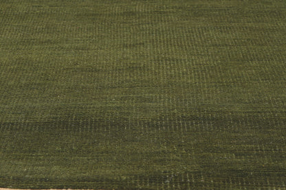 8 x 10 Solid Olive Green Modern Rug 30860