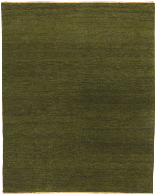 8 x 10 Solid Olive Green Modern Rug 30860