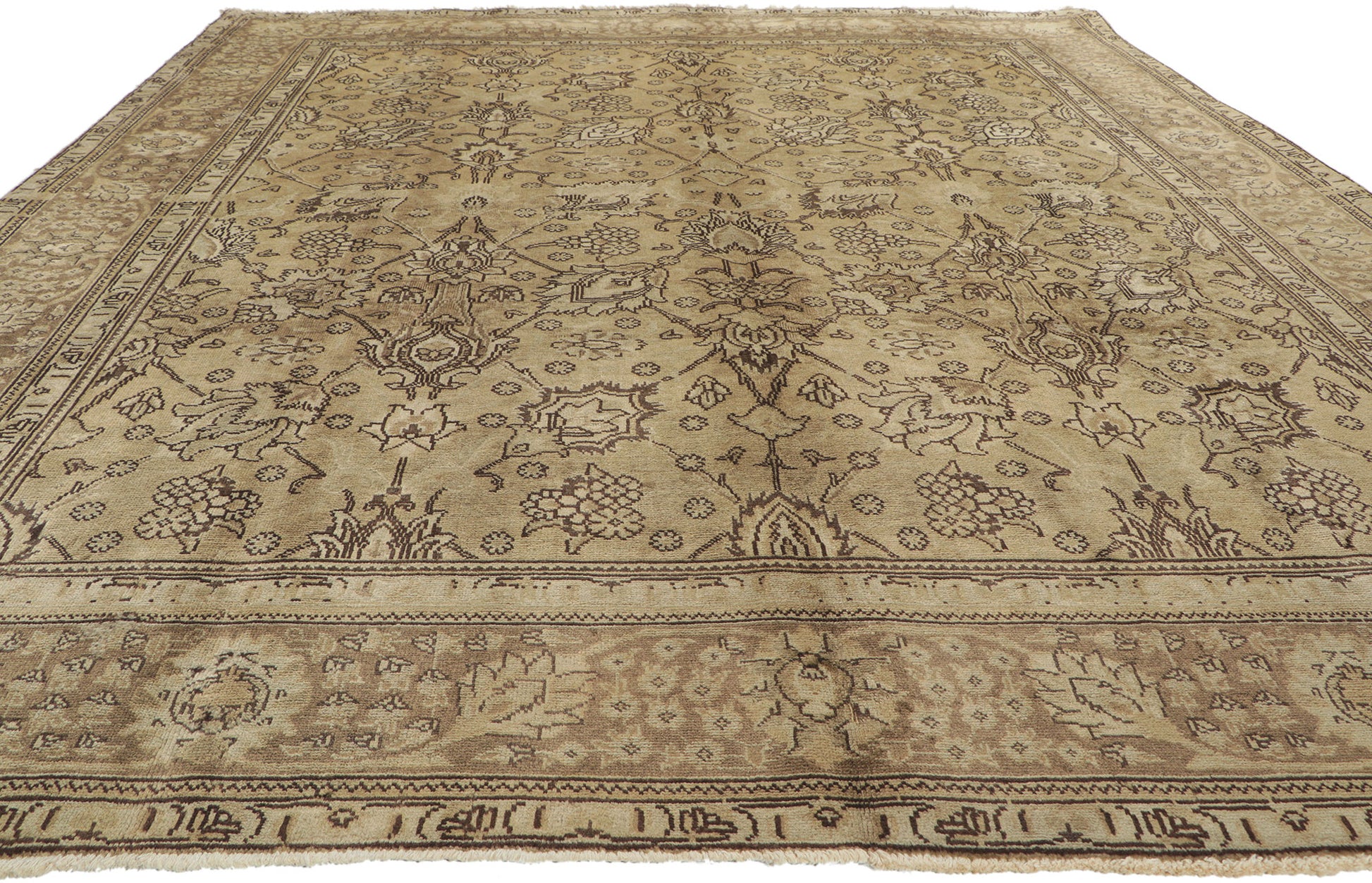 8 x 10 Vintage Persian Tabriz Rug 75529