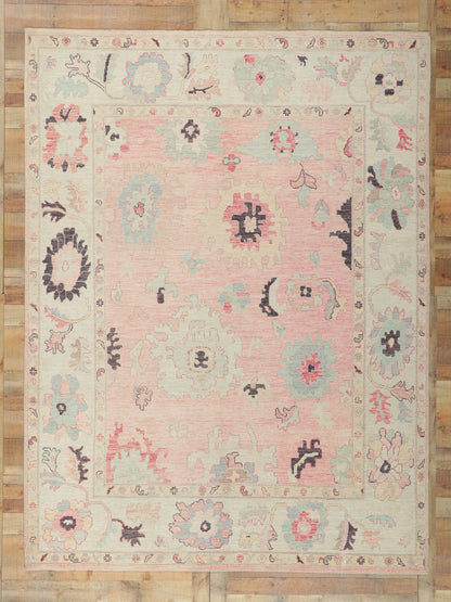8 x 11 Colorful Pink Oushak Rug 80902