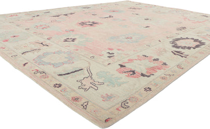 8 x 11 Colorful Pink Oushak Rug 80902