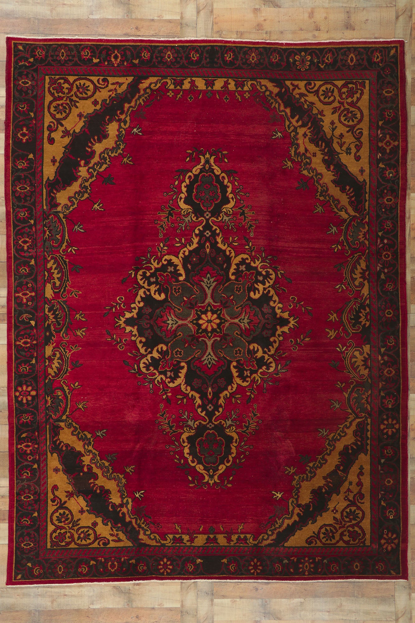 8 x 11 Vintage Turkish Oushak Rug 50507