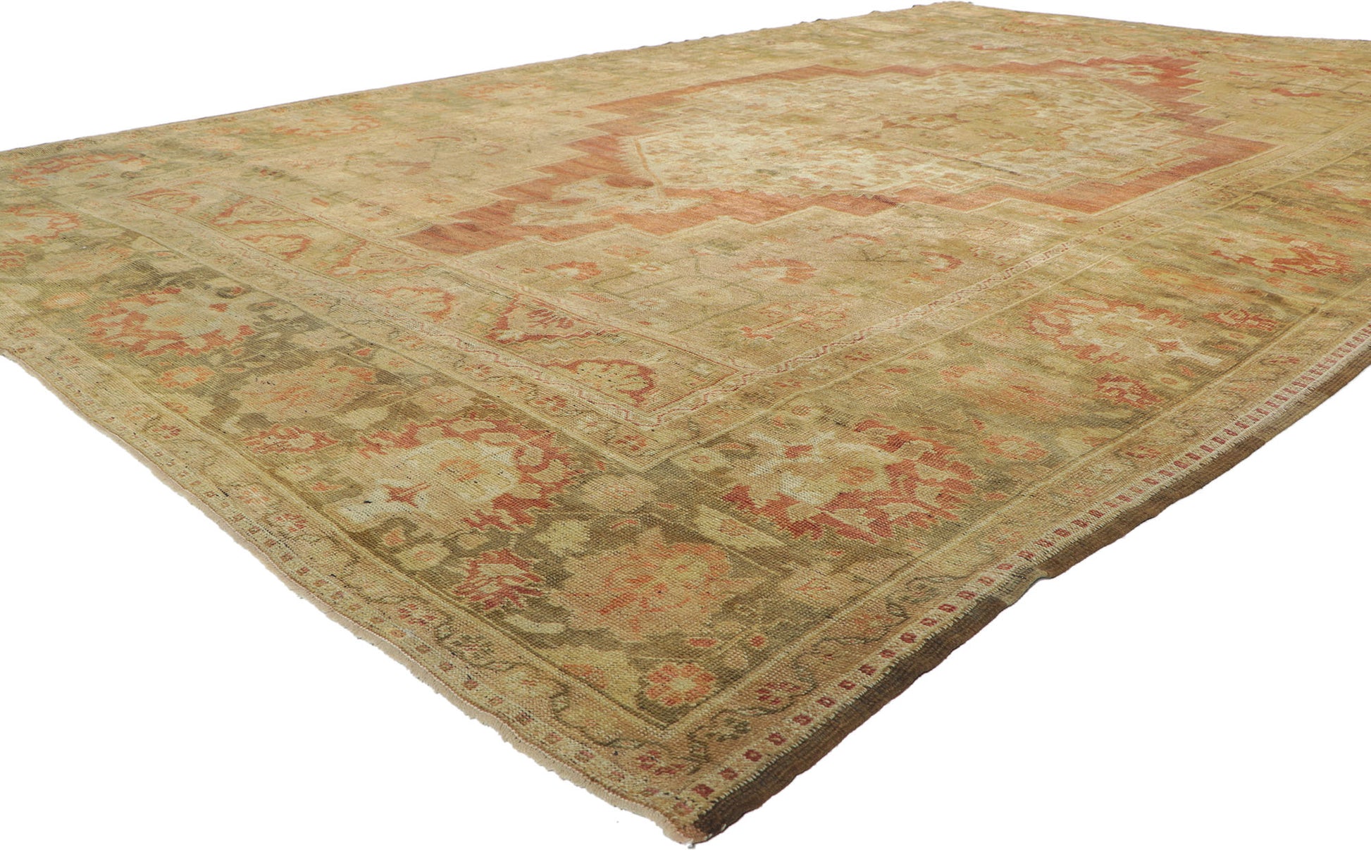 8 x 12 Vintage Turkish Oushak Rug 50578