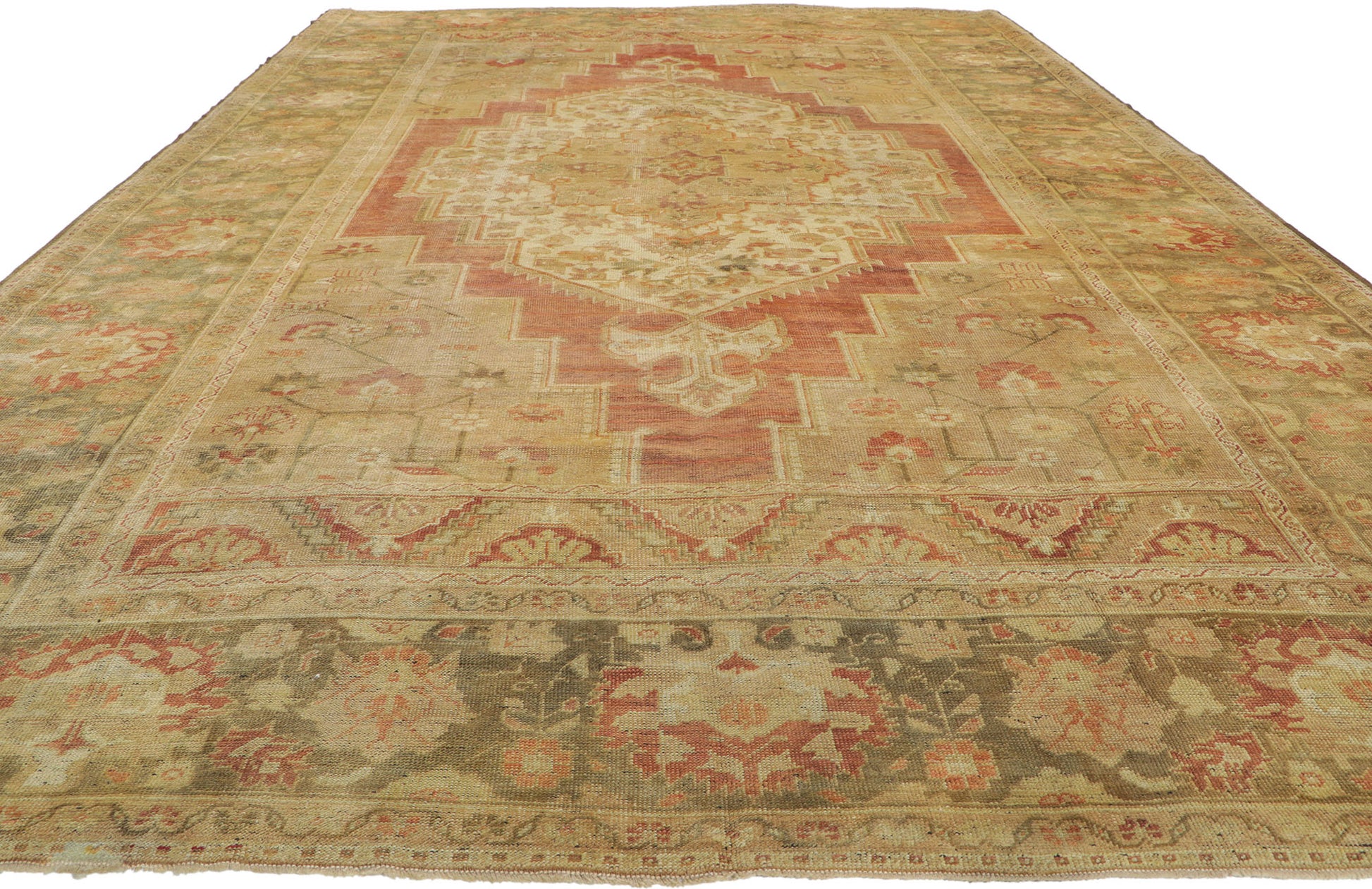 8 x 12 Vintage Turkish Oushak Rug 50578