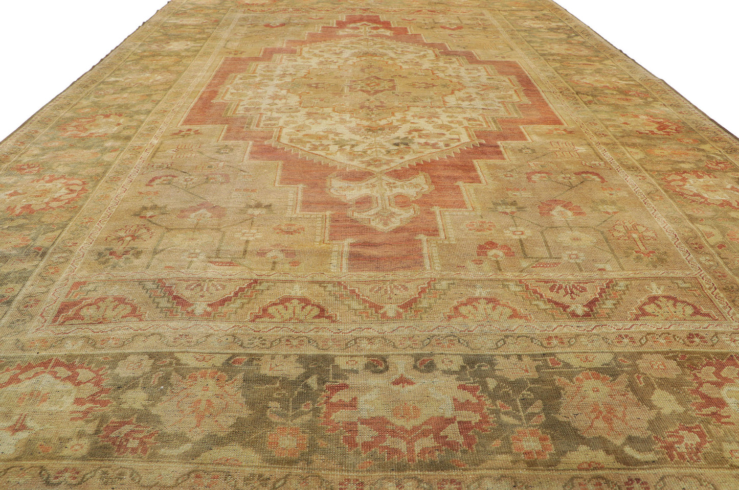 8 x 12 Vintage Turkish Oushak Rug 50578