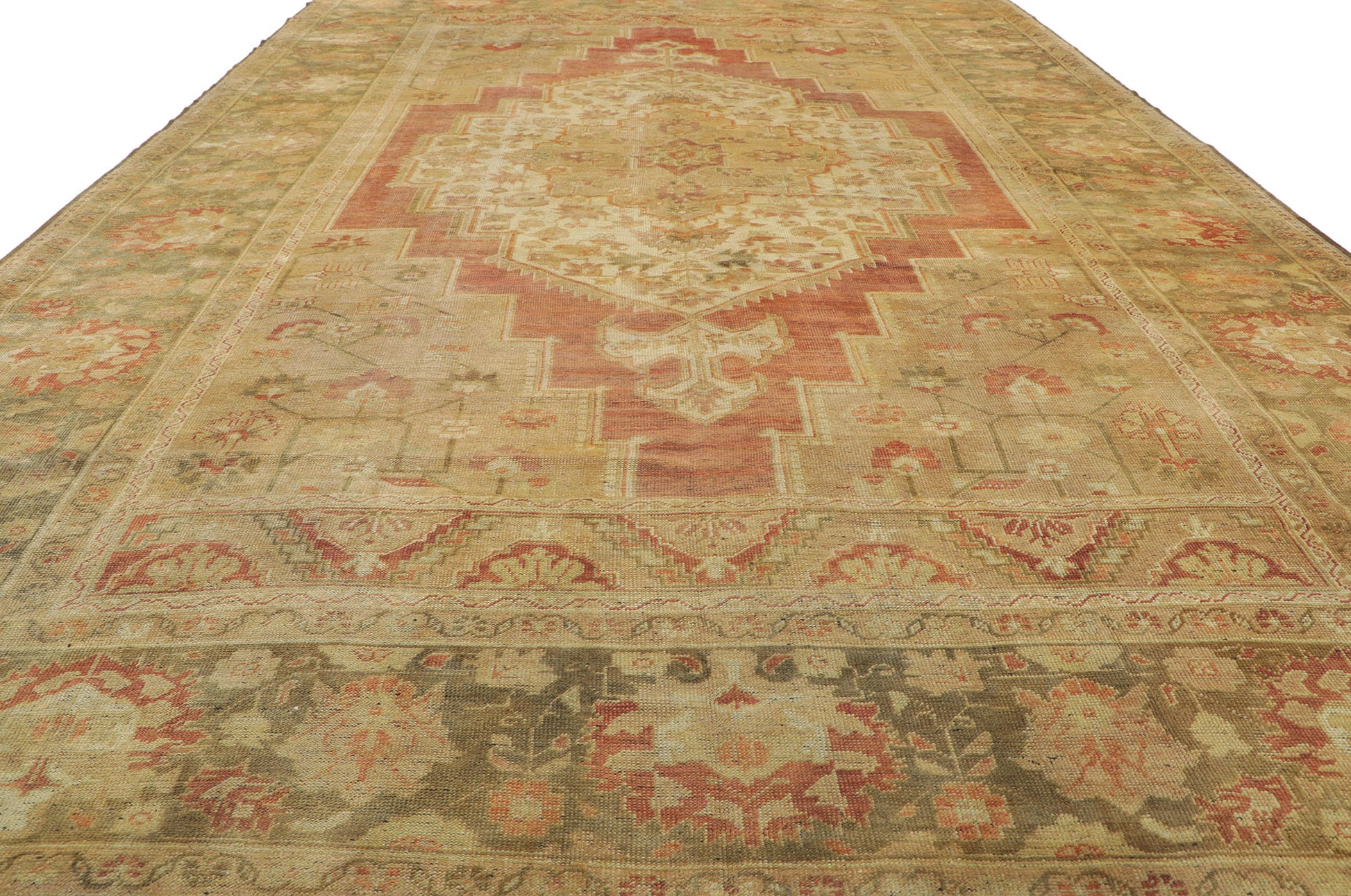 8 x 12 Vintage Turkish Oushak Rug 50578