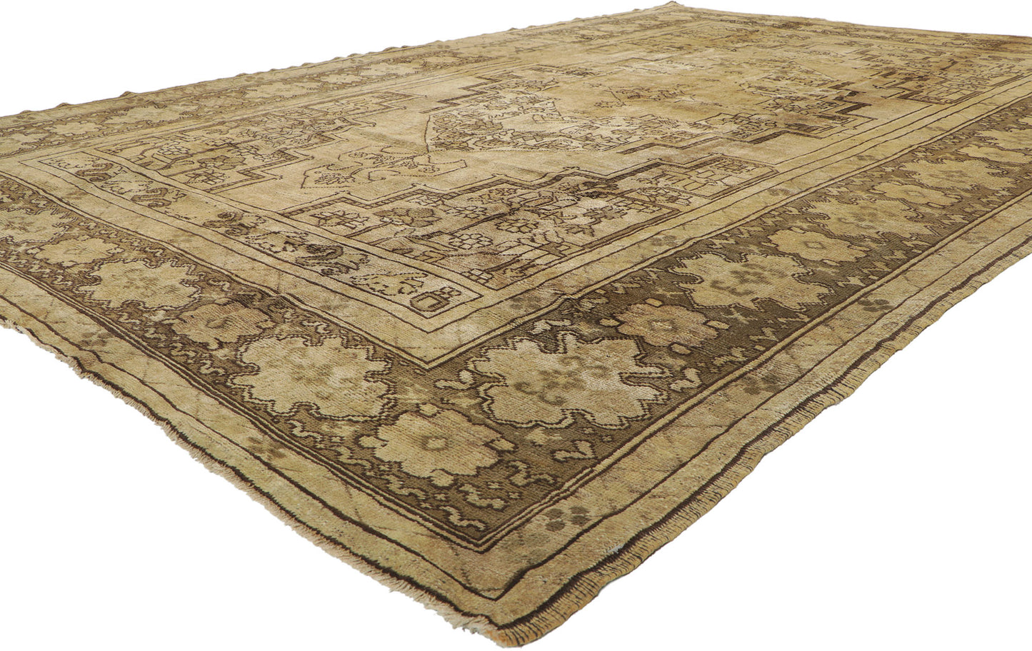 8 x 12 Vintage Turkish Oushak Rug 74073