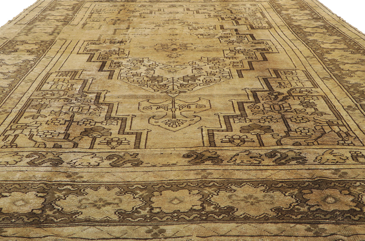 8 x 12 Vintage Turkish Oushak Rug 74073