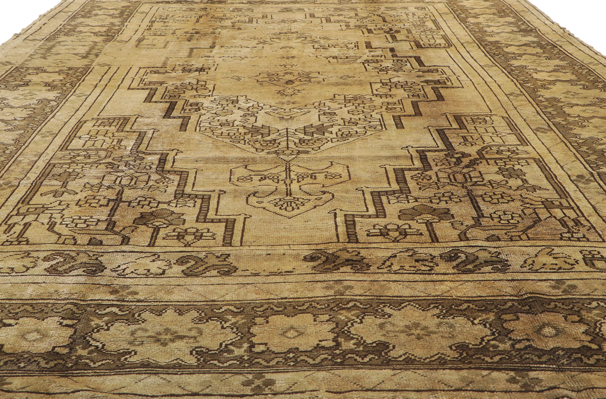 8 x 12 Vintage Turkish Oushak Rug 74073