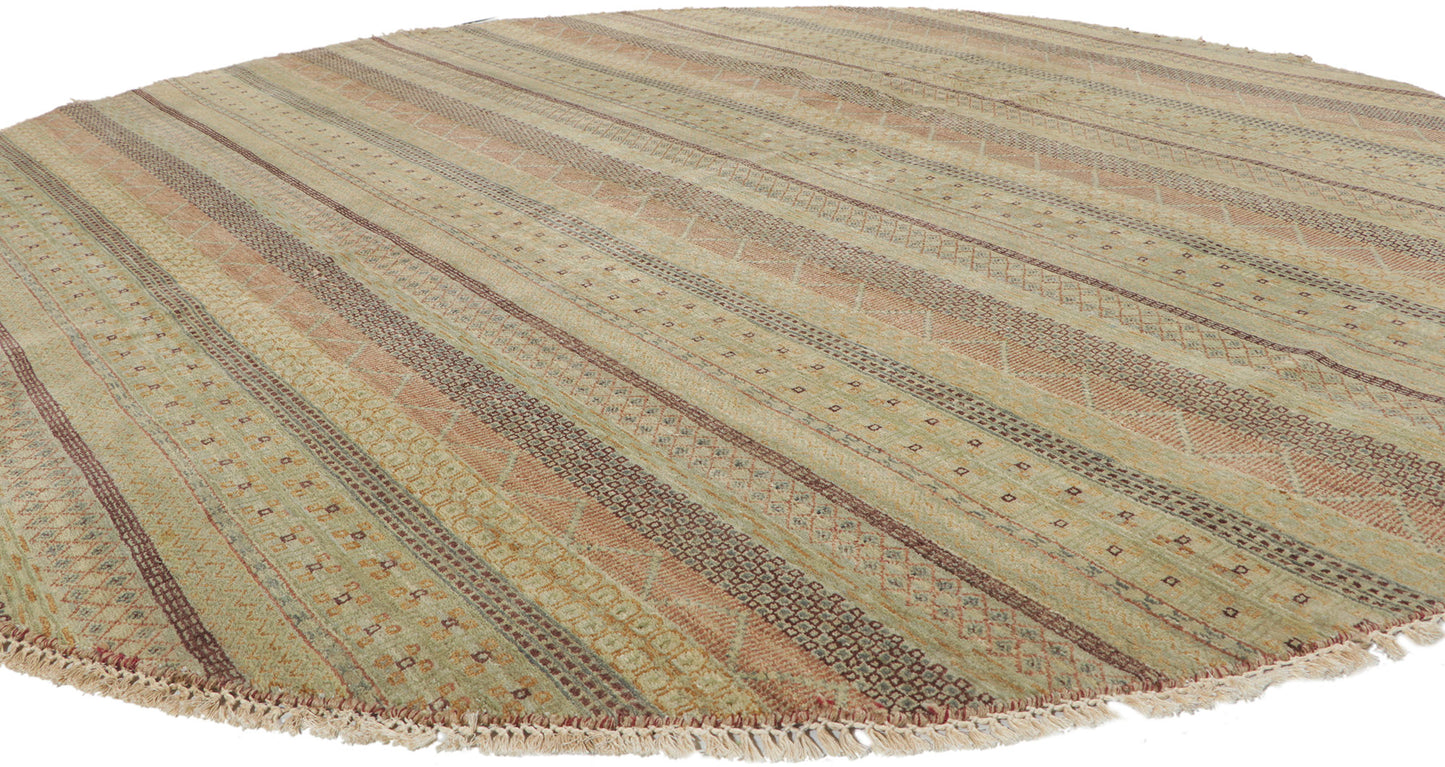 8 x 8 Modern Striped Round Area Rug 30293