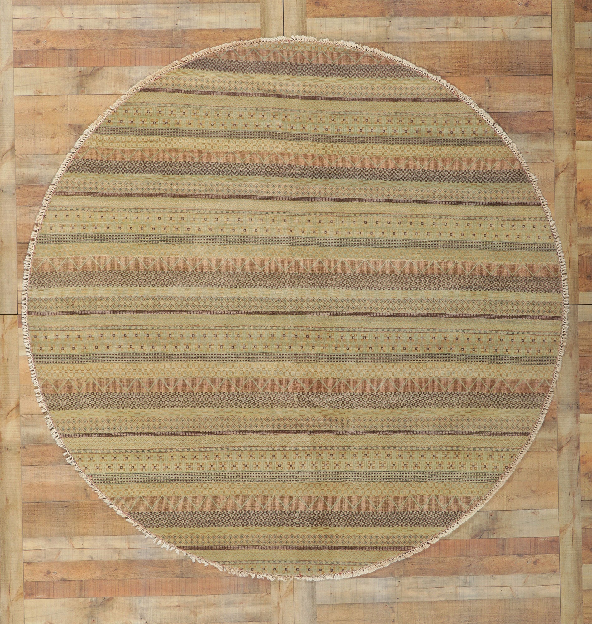 8 x 8 Modern Striped Round Area Rug 30293