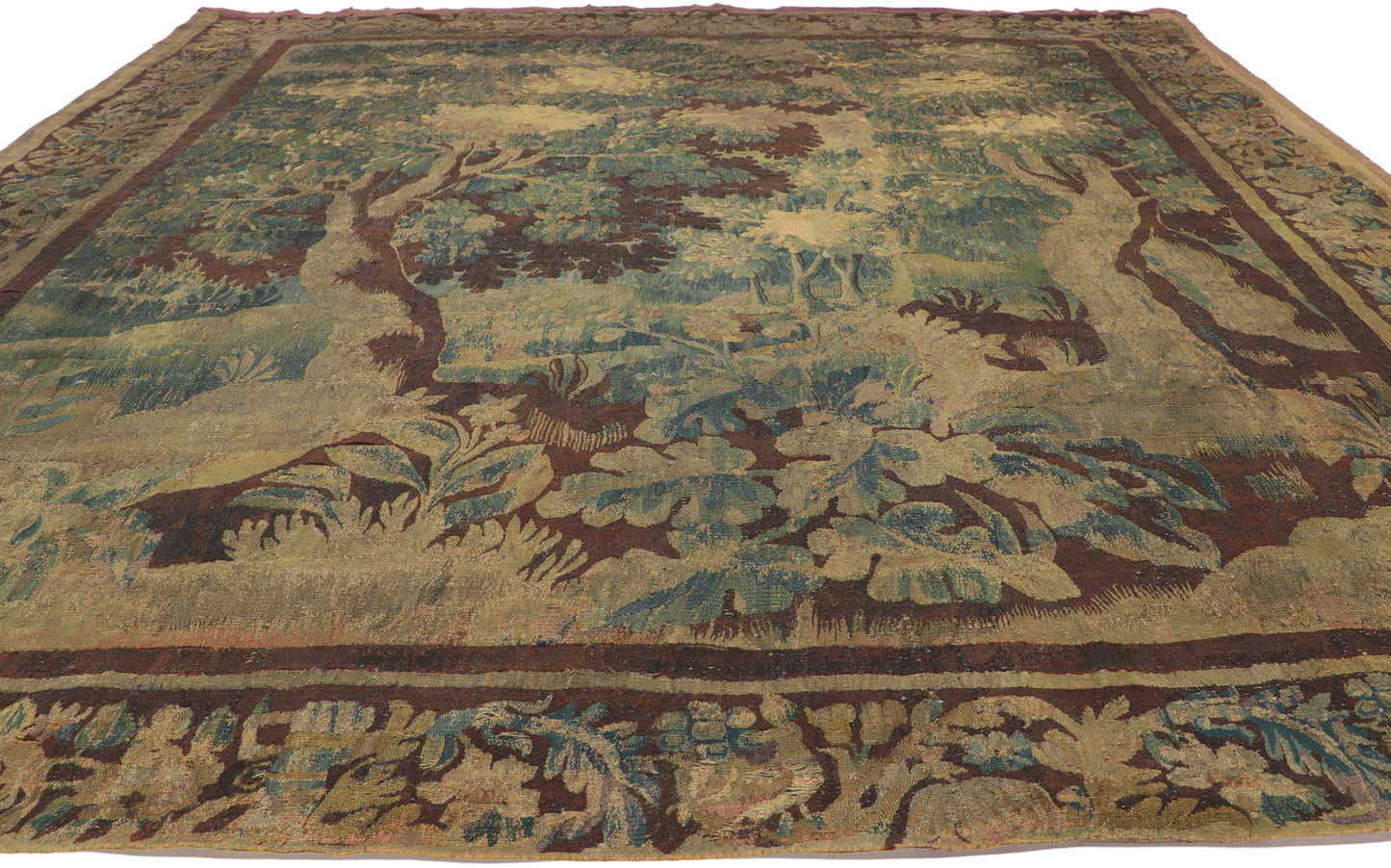 8 x 9 Antique French Verdure Tapestry 73146