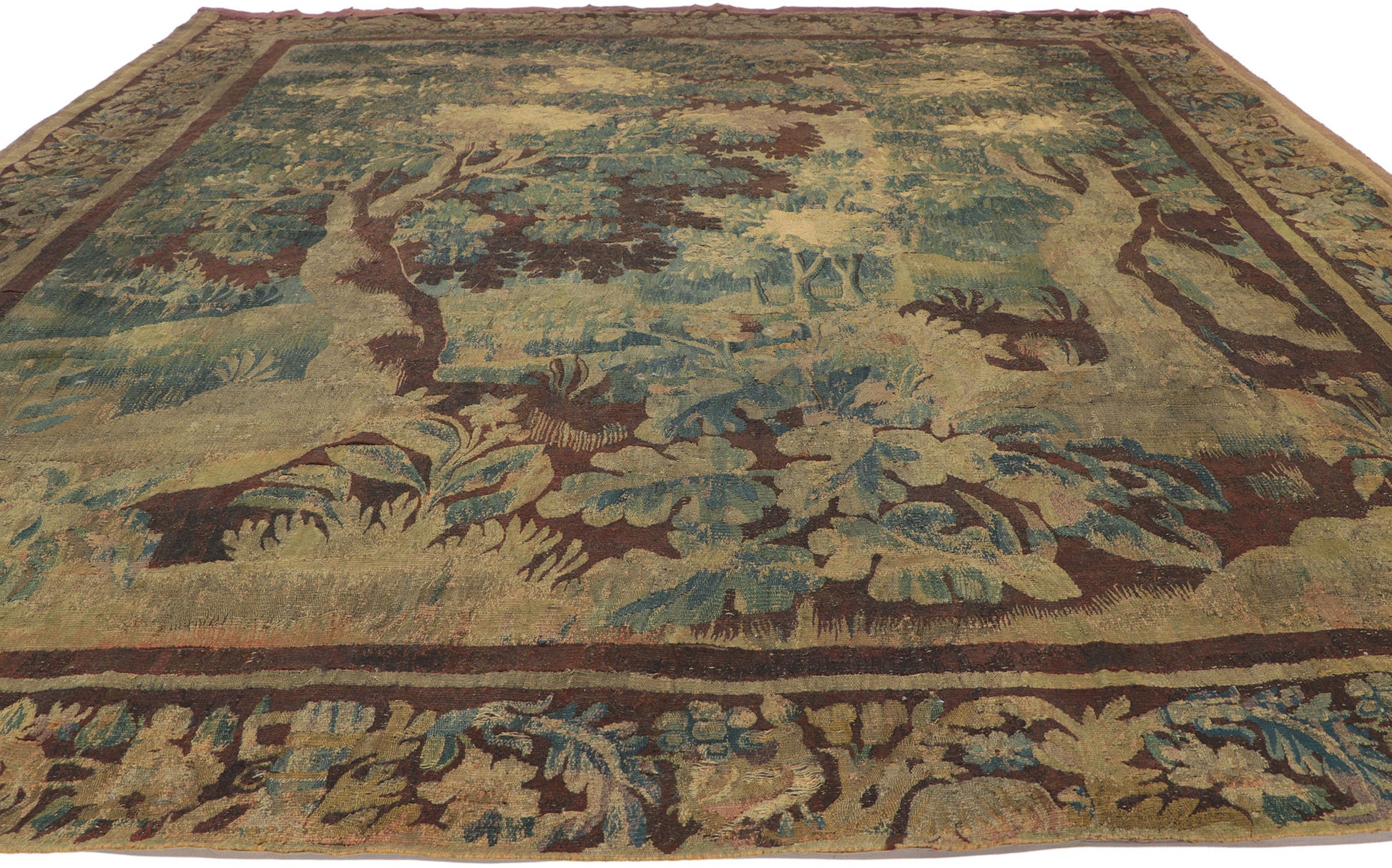 8 x 9 Antique French Verdure Tapestry 73146