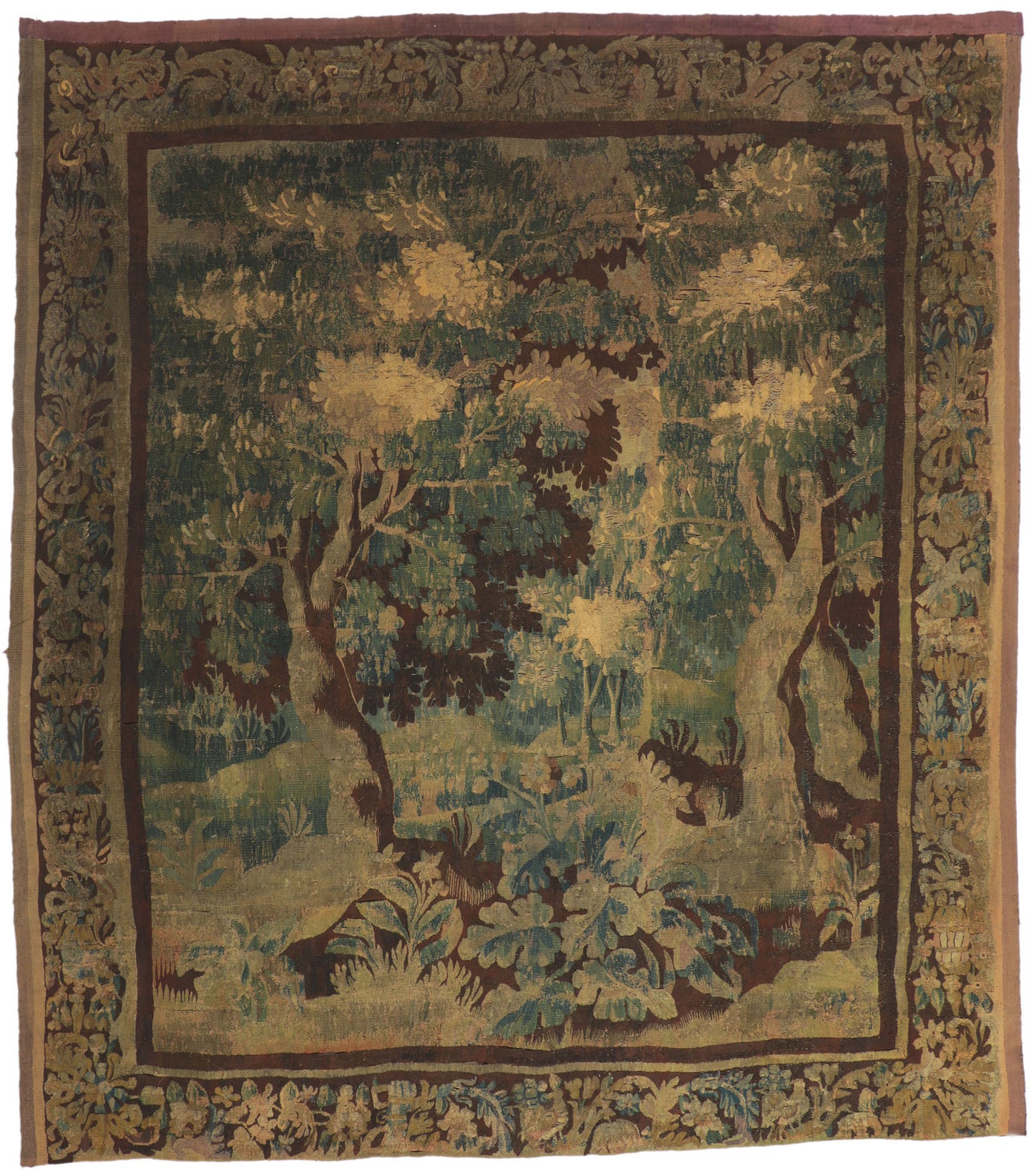 8 x 9 Antique French Verdure Tapestry 73146