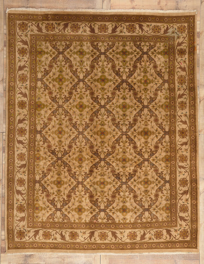 8 x 10 Vintage Earth-Tone Indian Rug 76900