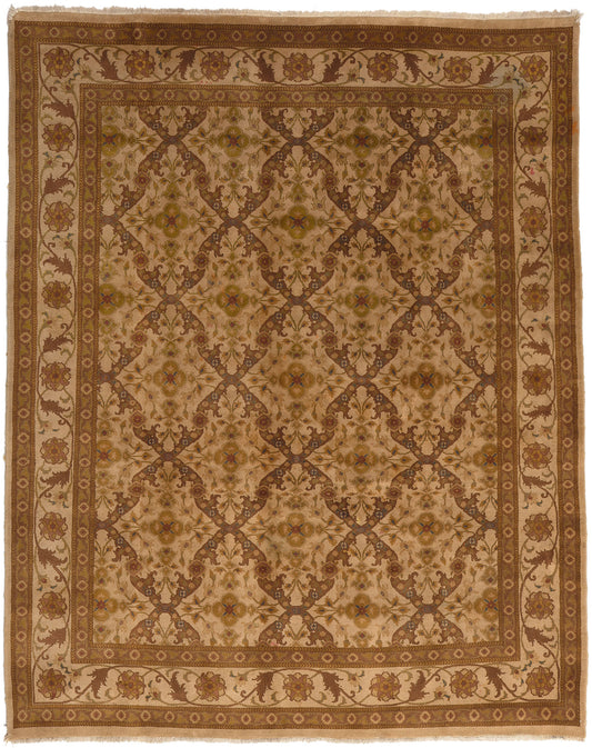8 x 10 Vintage Earth-Tone Indian Rug 76900