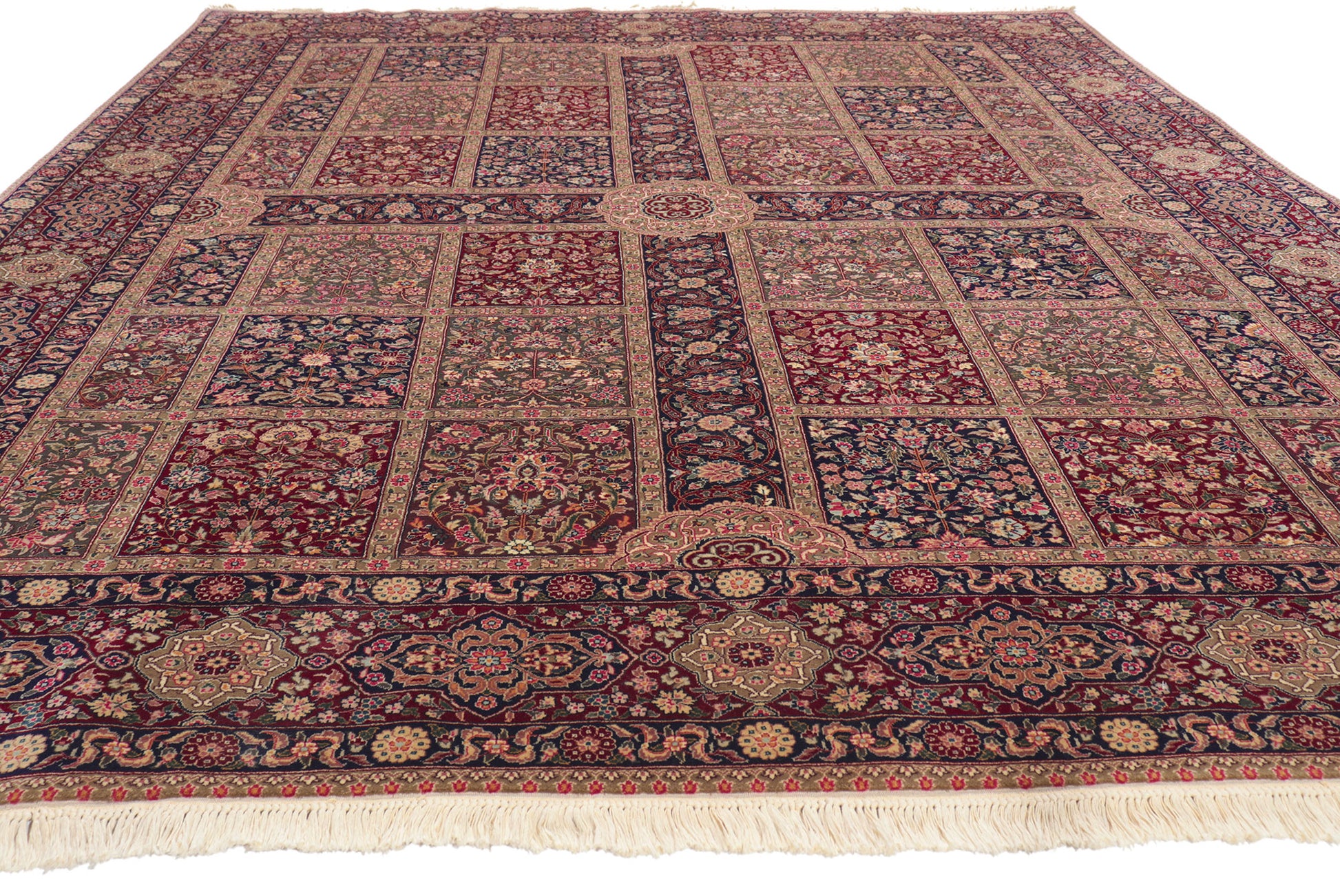 8 x 10 Vintage Pakistan Chaharbagh Rug 76846