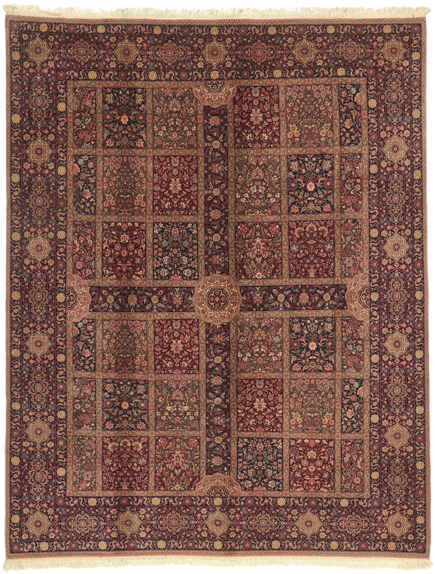 8 x 10 Vintage Pakistan Chaharbagh Rug 76846