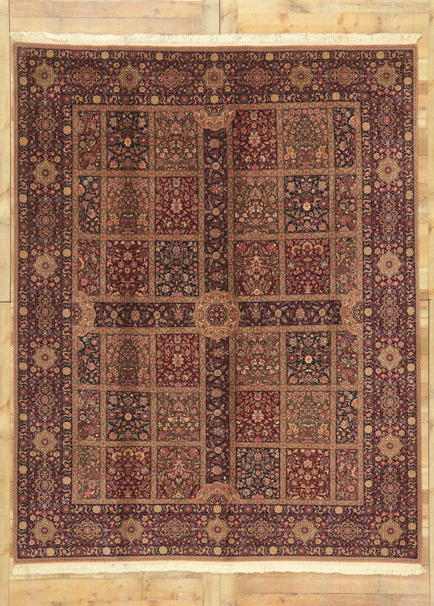 8 x 10 Vintage Pakistan Chaharbagh Rug 76846